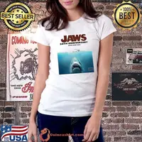 Jaws 50th anniversary 20th june 2025 shark shirt