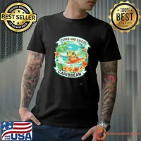 Turks And Caicos Caribbean Cute Sea Turtle Surfing Summer Vacation shirt