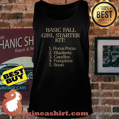 Basic fall Girl starter Kit Hocus Pocus Blankets Candles Pumpkins Boots tank top