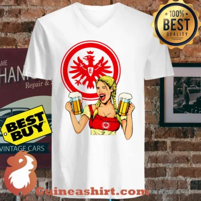 Eintracht Frankfurt logo Klein Beer v neck