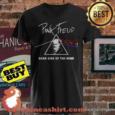 LGBT Pink Freud unconscious dark side of the mind v neck