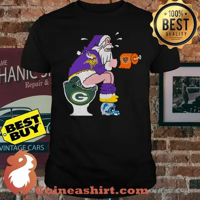 Minnesota Vikings,Chicago Bears, Green Bay Packers, Detroit Lions Santa Claus Toilet shirt