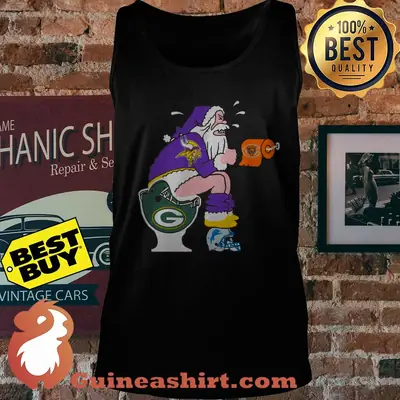 Minnesota Vikings,Chicago Bears, Green Bay Packers, Detroit Lions Santa Claus Toilet tank top