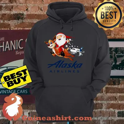 Alaska Airlines Planes Christmas Santa Claus hoodie
