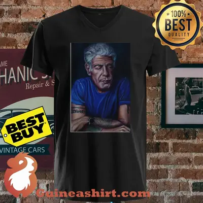 Anthony Bourdain Portrait Oil Painting Original Art shirt