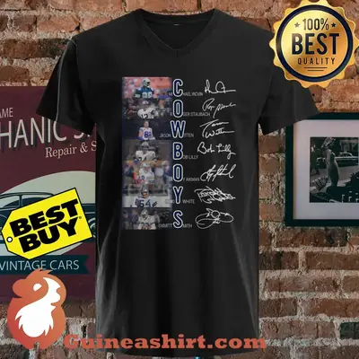 Cowboys Michael Irvin Boblilly Jason Witten Roger Staubach Tony Dorsett Randy White Emmitt Smith signatures shirt