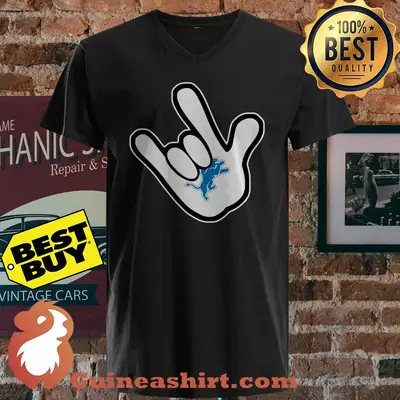 Detroit Lions NFL Football Mickey Rock Hand Disney Women's shirt