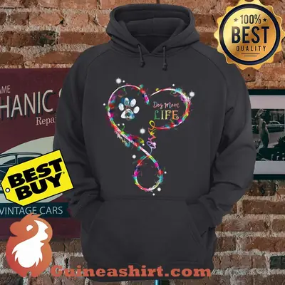 Dog Mom Life Heart Footprint hoodie