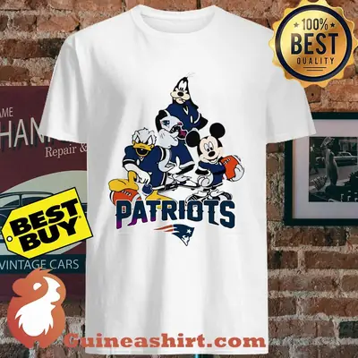 Donald Duck Mickey mouse and Goofy New England Patriots shirt