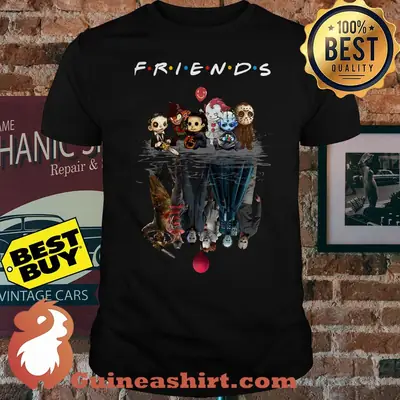 Friends Horror movie characters water mirror reflection Halloween shirt