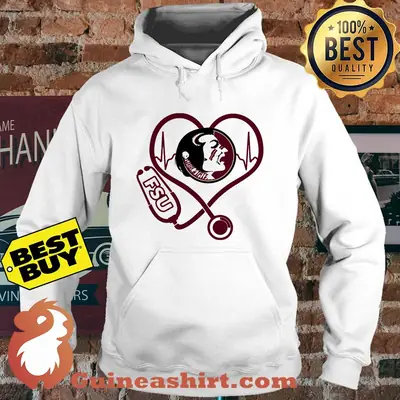 FSU Florida State Seminoles Logo nurse Stethoscope love heartbeat hoodie