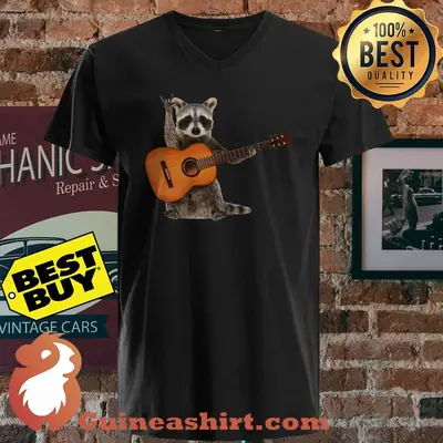 Funny Raccoon With A Guitar shirt