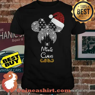 Glitter Diamond Mickey Mouse Merry Christmas Minnie Claus shirt