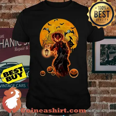 Golf Halloween skull and moon shirt