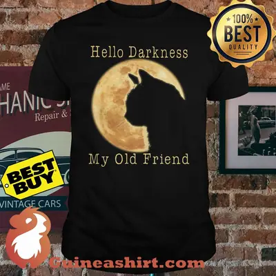 Hello Darkness my old friend cat moon shirt