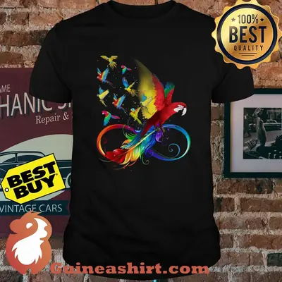 Illustration parrot feather hanes shirt