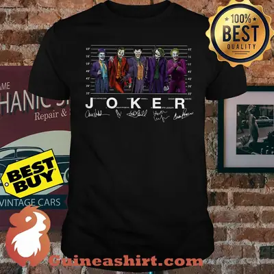 Joker jack Nicholson Joaquin Phoenix Mark Hamill signature shirt
