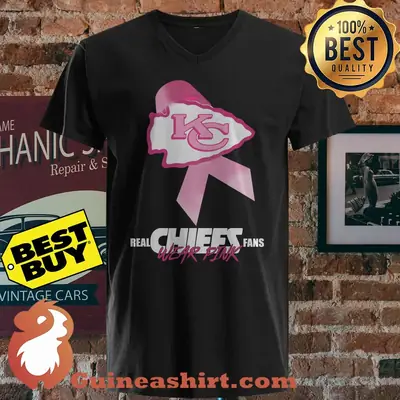 Kansas City KC Logo Real Chiefs Fans Wear Pink shirt