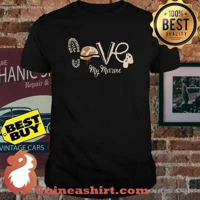 Love boots helmet and bullet my marine shirt