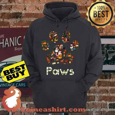 Merry Christmas Gift Snow Santa Claus Paws hoodie