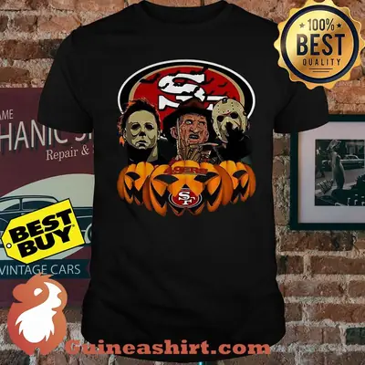 Michael Myers Freddy Krueger Jason Voorhees San Francisco 49ers Halloween shirt