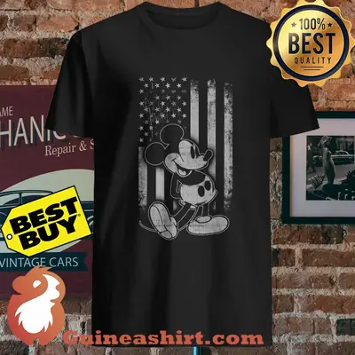 Mickey mouse America flag veteran shirt