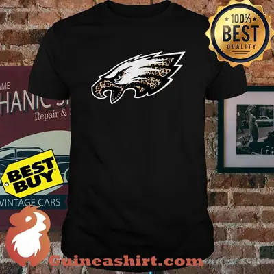 NFL Eagles logo leopard shirt