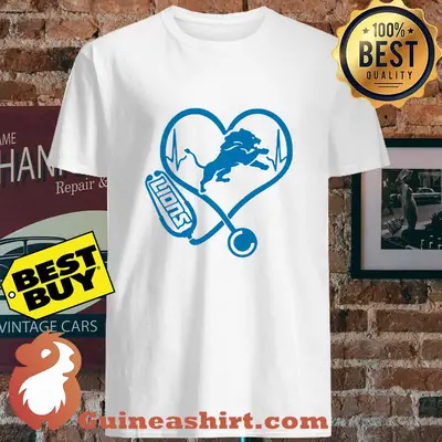 Nurse Heartbeat Love Detroit Lions shirt