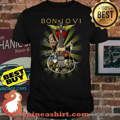 Official Bon Jovi Guitar Signature Shirt