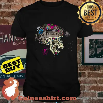 Official Skull sugar operator flower shirt