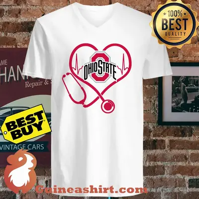 Ohio State Buckeyes nurse Stethoscope love heartbeat shirt