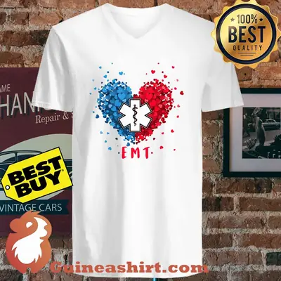 Proud EMT Medical Symbol Asclepius Heart shirt