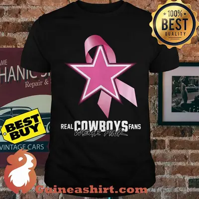 Real Cowboys fans wear pink breast cancer awareness shirt