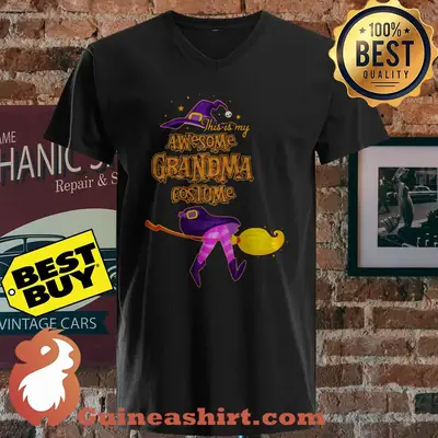 This Is My Awesome Grandma Costume Witch Flying On A Broomstick shirt