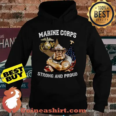 United States Marine Corps Logo Strong And Proud Bulldog hoodie