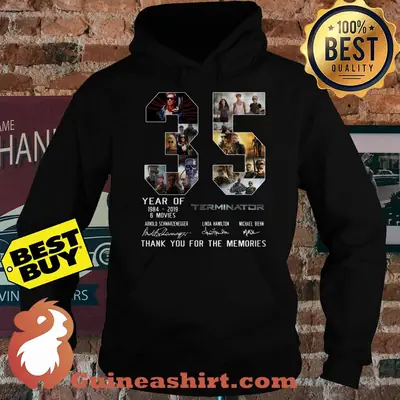 35 Years Of Terminator 1984 2019 Signature Thank You For The Memories hoodie