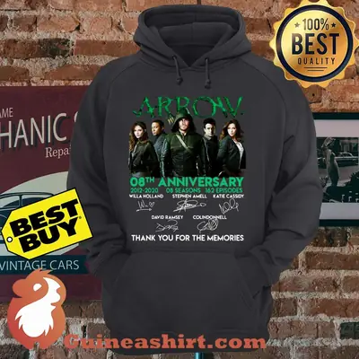 Arrow 08th Anniversary Thank You For The Memories Signature hoodie