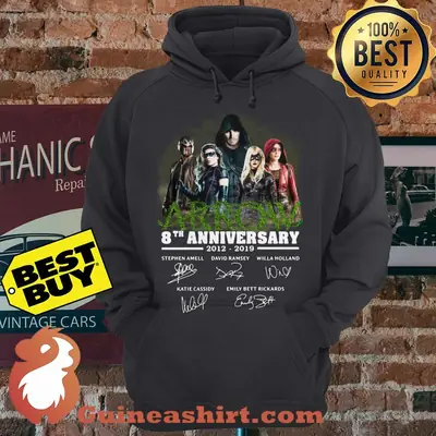 Arrow 8th Anniversary 2012 2019 Signatures hoodie