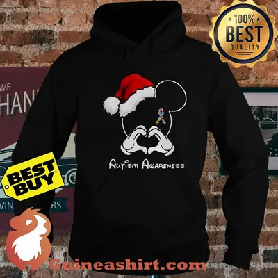 Autism Awareness Mickey Christmas Bow Tie hoodie