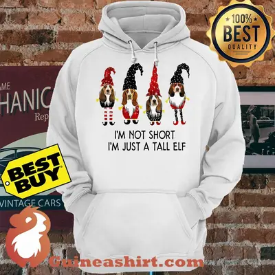 Basset hound I'm Not Short I'm Just A Tall Elf hoodie