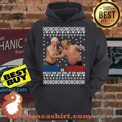 Biden vs Trump Battle For The Soul Of The Nation Ugly Christmas hoodie