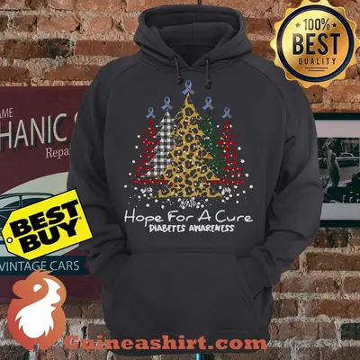 Christmas Tree Hope For A Cure Diabetes Awareness hoodie