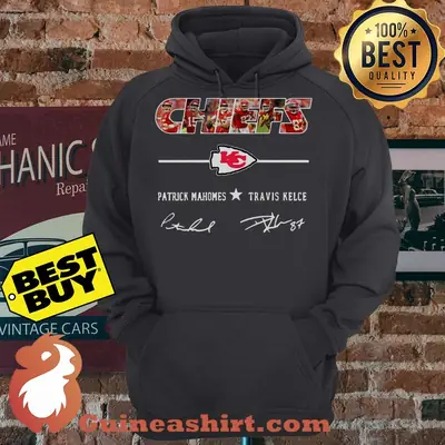 Chiefs Patrick Mahomes Travis Kelce KC Logo Signature hoodie