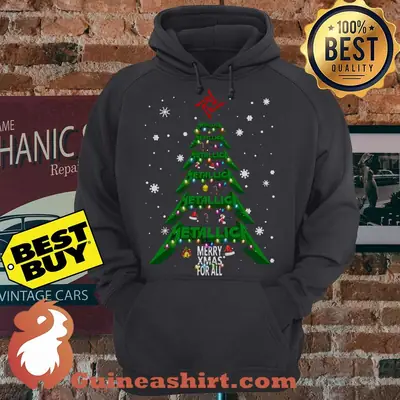 Christmas Tree Metallic Merry Xmas For All hoodie