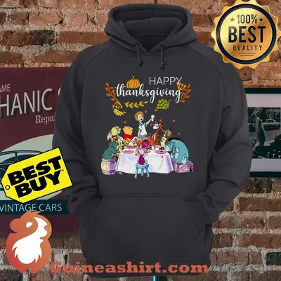 Disney Christopher Robin and Pooh and friends Dinner Party Happy Thanksgiving hoodie