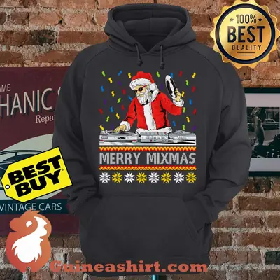 DJ Santa Claus Merry Mixmas Christmas hoodie
