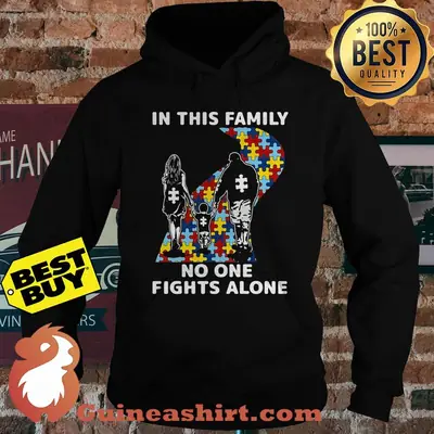 In This Family No One Fights Alone Puzzle Autism hoodie