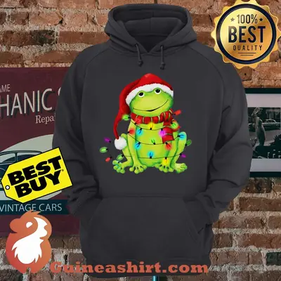 Frog Merry And Bright Christmas hoodie