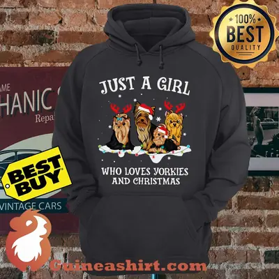 Just A Girl Who Loves Yorkies And Christmas Yorkie Dog Snowflakes hoodie