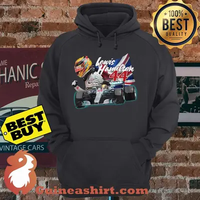 Lewis Hamilton 44 Car Signature Union Jack hoodie